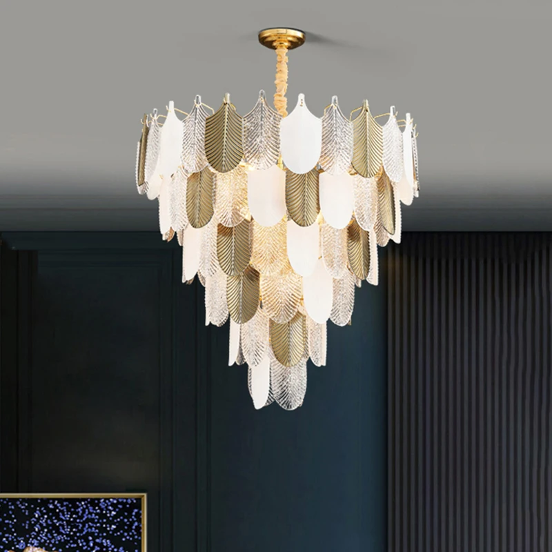 

Modern luxury Golden Glass Chandeliers Living room Bedroom Home LED Ligthing lamp Dining room Indoor Chandelier lights Luminaire