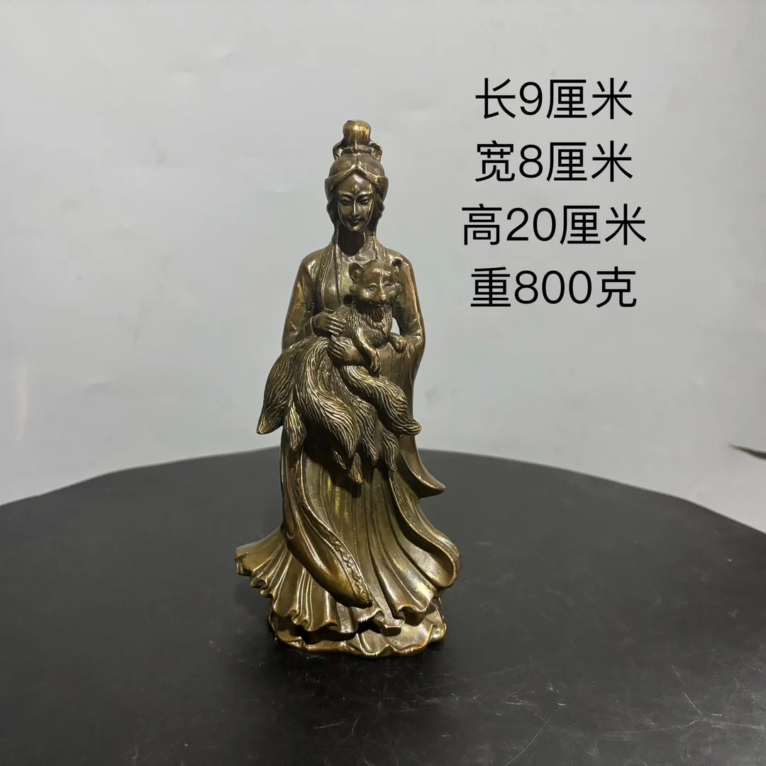 Медная статуя античная Чистая латунь девять хвостов лиса фея девичья украшения