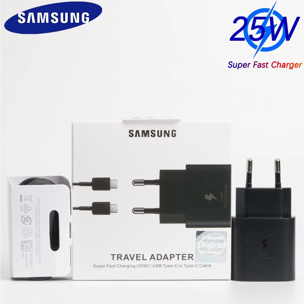 

Original Samsung S21 S20 5G 25w Charger Super Fast Charge USB Type C Pd PPS Quick Charging EU For Galaxy Note 10 Note 20 Ultra