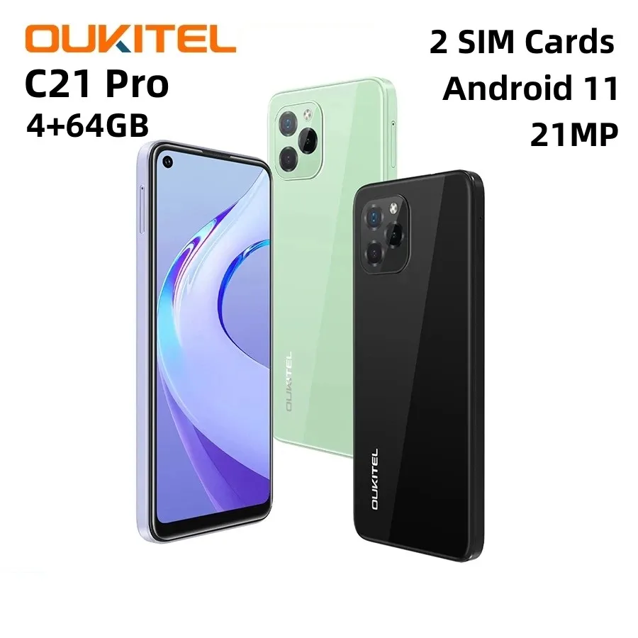 OUKITEL C21 Pro 6.39inches HD+Display Octa Core 4GB RAM 64GB ROM 21MP Rear Camera 4G LTE Dual SIM 4000mAh Android Mobile Phone