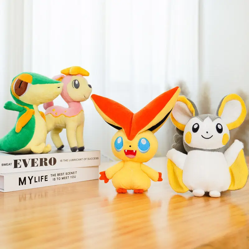 

Kawaii Pokemon Warm Pig Plush Toy Victini Rattan SnakeFour Seasons Deer Electric Flying Rat Assorted Elf Doll Gifts