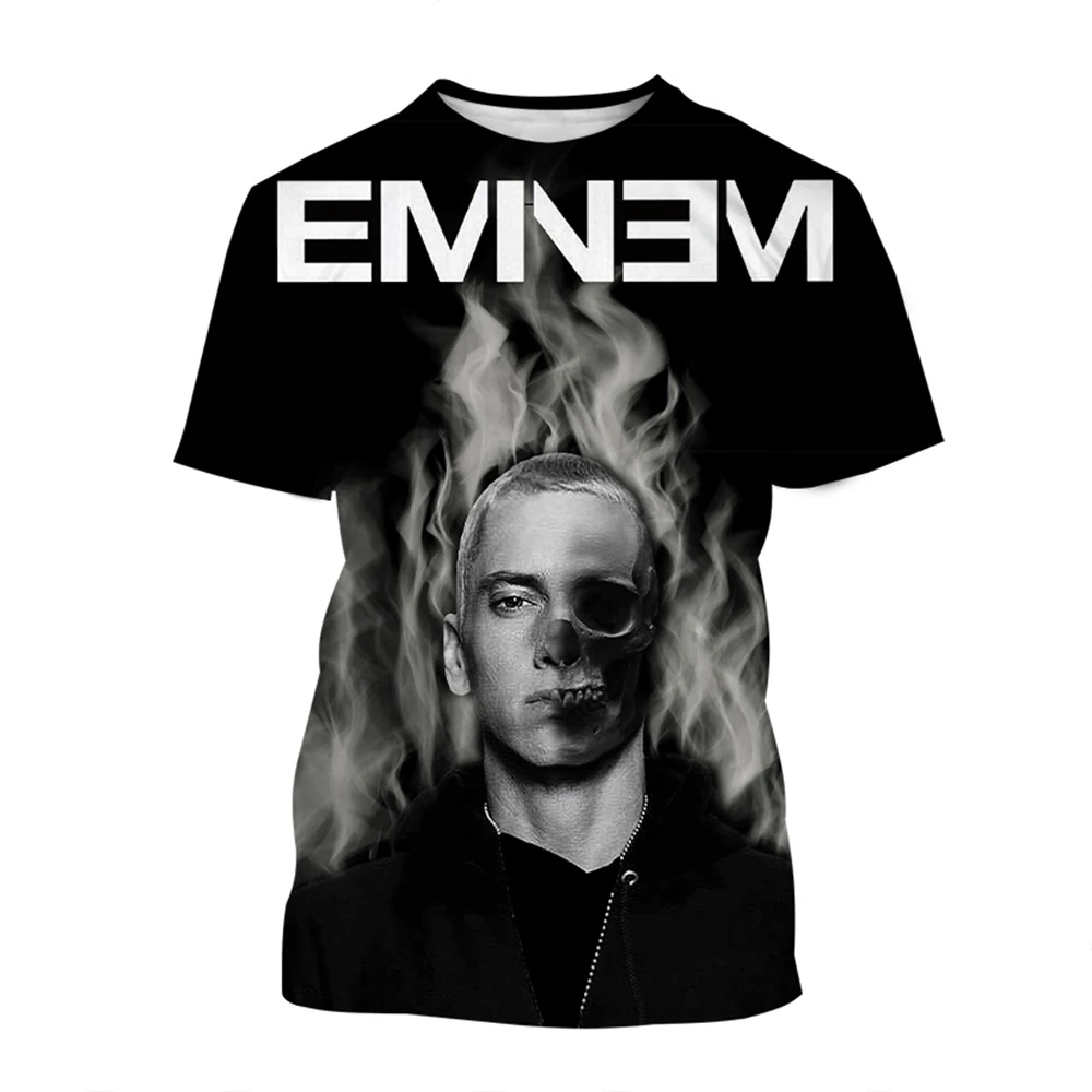 Фото Eminem Rapper Футболки с 3D принтом Мужчины Женщины Мода Уличная одежда Негабаритные футболки в стиле хип-хоп с короткими рукавами Мужские футболки Топы Мужская одежда №4