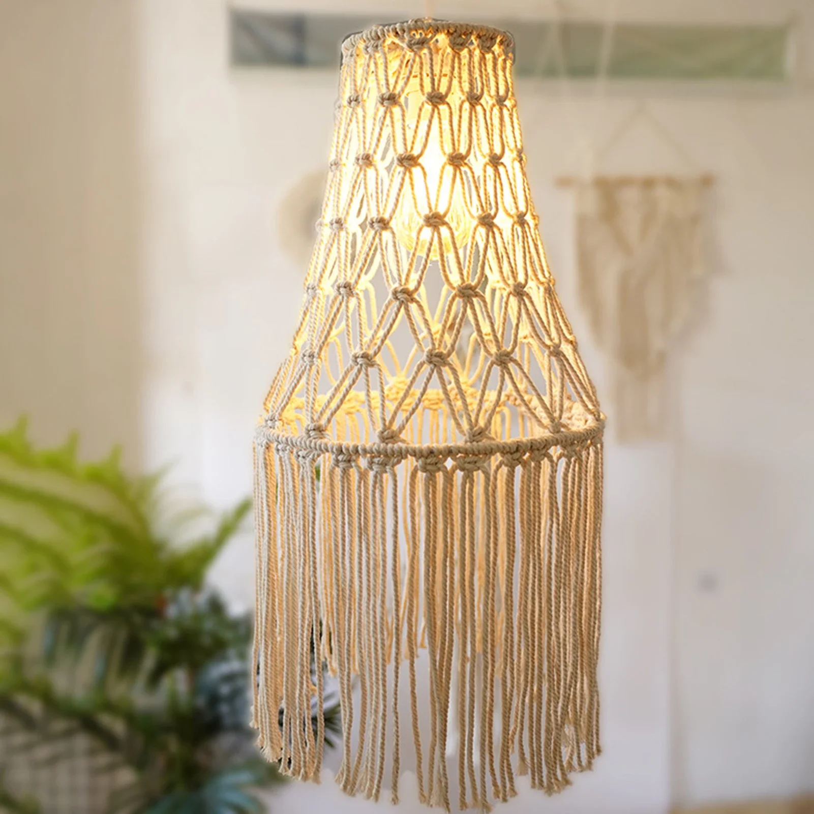 

Искусственный настенный гобелен, богемный макраме, украшение в стиле бохо, ручная работа, украшение с кисточками, искусственная Подвесная л...