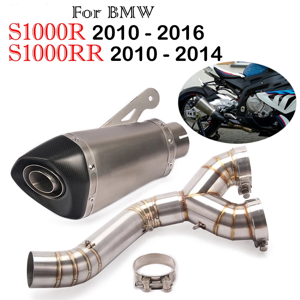 

Motorcycle Exhaust Middle Link Pipe For BMW S1000R 2010-2016 2015 2013 2012 S1000RR 2010-2014 Muffler akrapovic Escape Modified