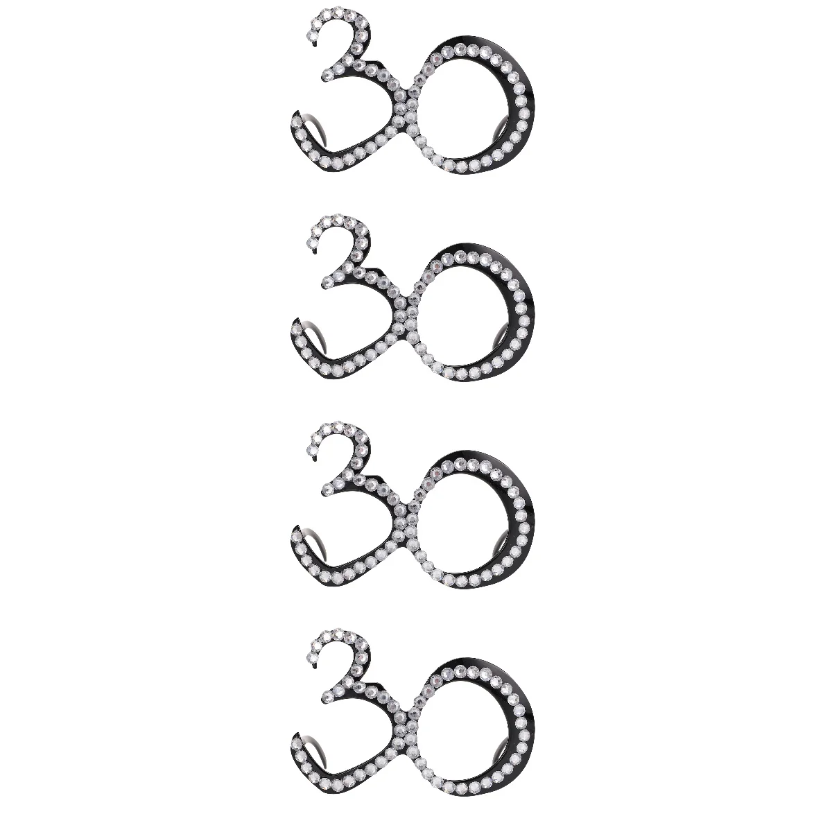 

Birthday Glasses Number Eyeglasses Funny Sunglasses Crystal Black Memorial Decorations