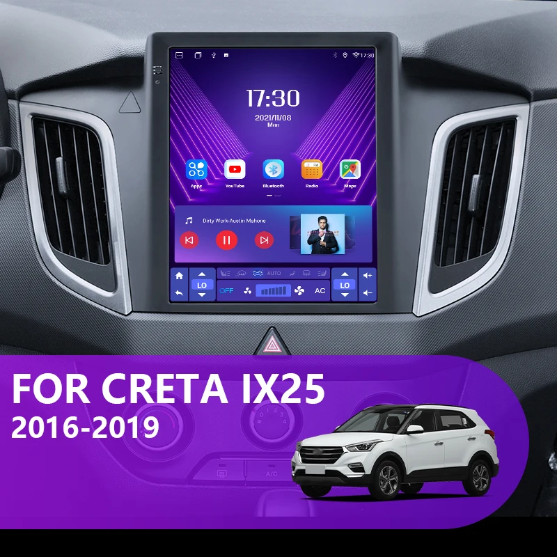 Автомагнитола JMCQ 2 Din Android 11 для Hyundai Creta ix25 2016-2018 мультимедийный видеоплеер