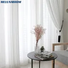 Белая Тюлевая занавеска s для гостиной, спальни, украшение, Современная однотонная шифоновая прозрачная вуаль для кухни, оконные шторы из пряжи