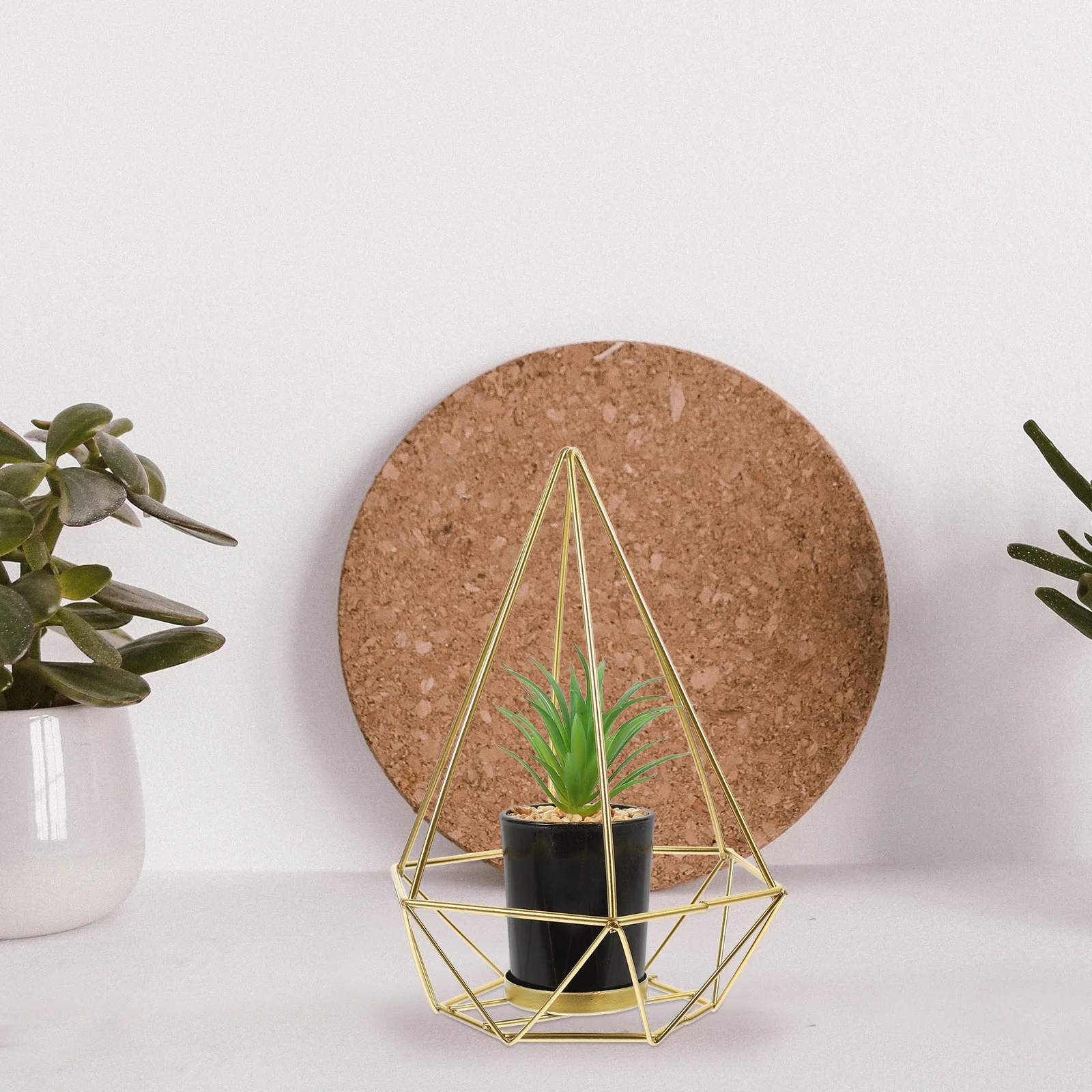

Artificial Succulent in Metallic Hollow Pot Artificial Ornament with Iron Pot