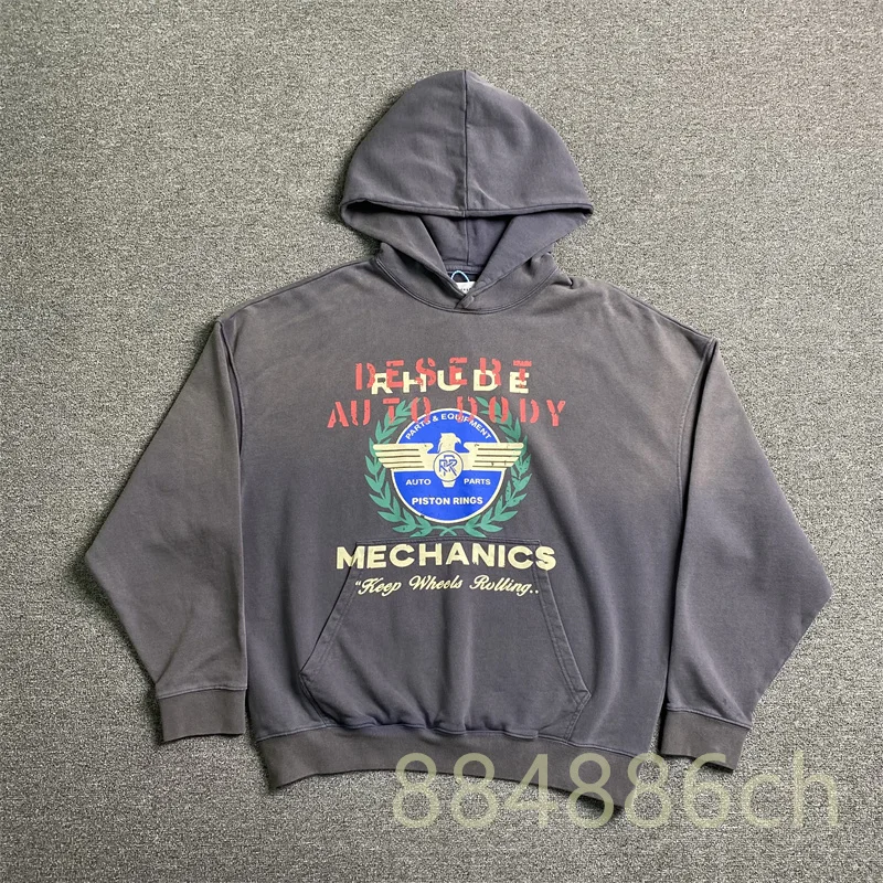 

Толстовка с капюшоном для мужчин и женщин, винтажный пуловер в стиле оверсайз, водоотталкивающий, с принтом слогана, с капюшоном, серого цвета, 1:1