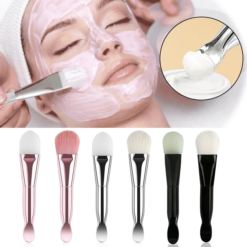 Silicone Make Up Brush Blender Flat Soft Hair Face Mask Brush Foundation Applicator Concealer Brush Double Head Makeup Tool