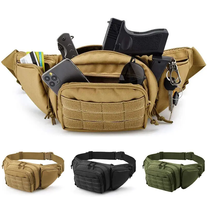 

Tactical Concealed Carry Gun Bag Multifunctional Molle Magazine Pouch Handguns Holster Men's Fanny Pack Storage Bags