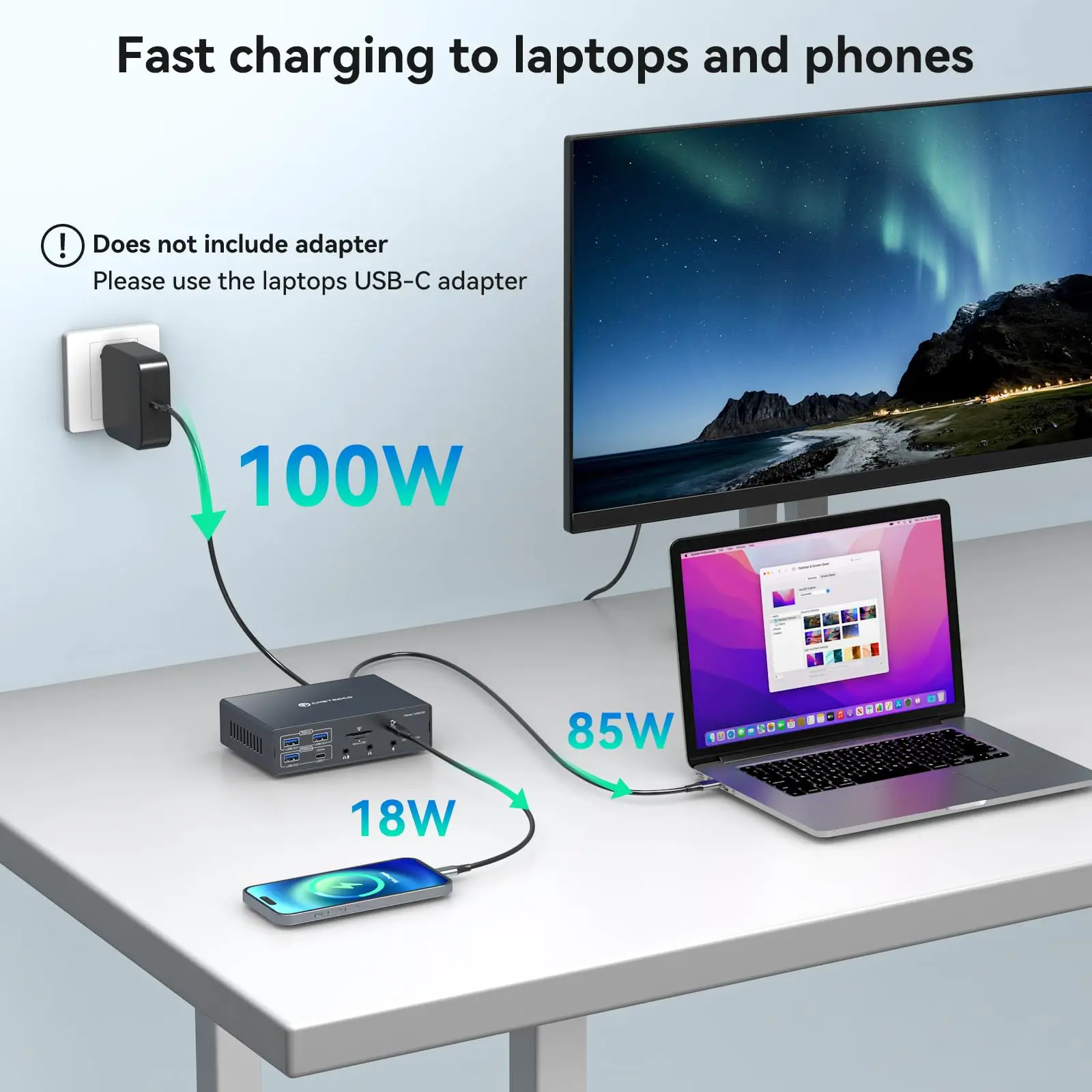 Фото Док-станция с KVM-переключателем USB C для ноутбуков 2/3 месяца 2/1 или MacBook с дисплеем, поддержка док-станции Thunderbolt, расширенный режим №5