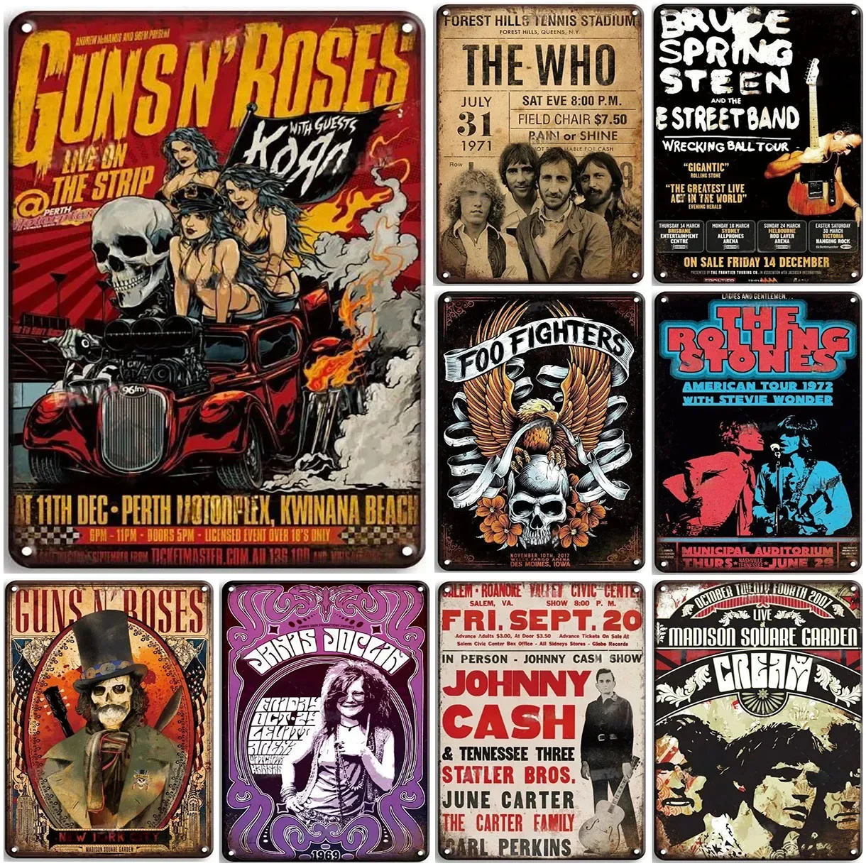 Металлическая Винтажная Рок-доска Украшение На Стену Музыкальная Групповая