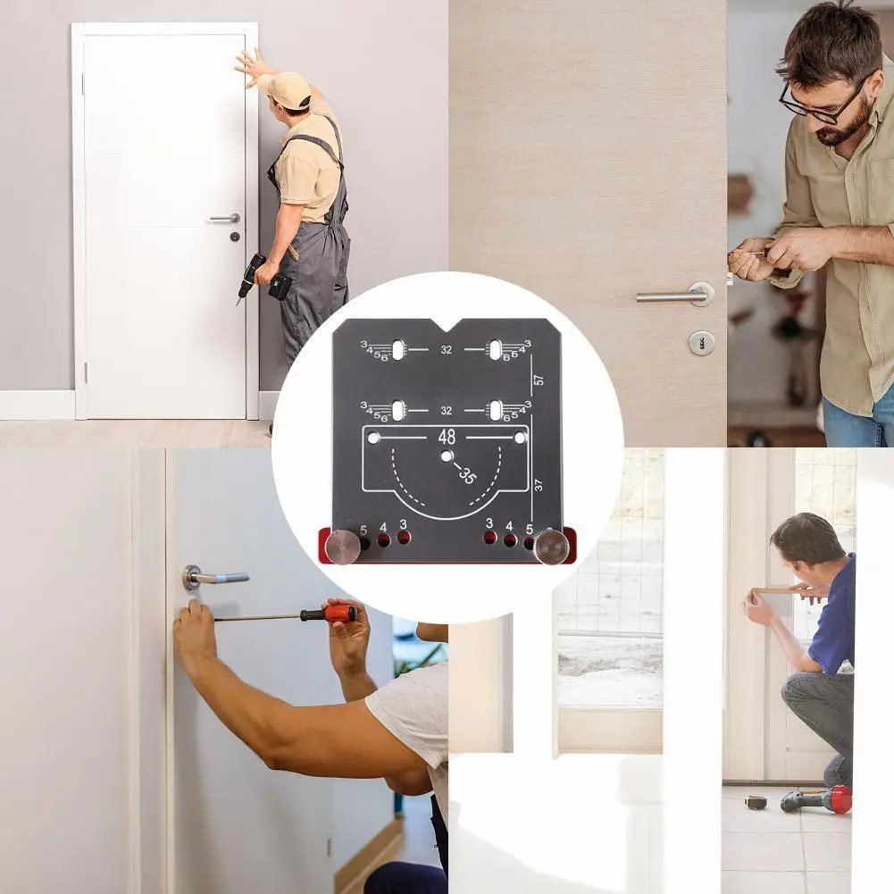 

35mm Hinge Punch Locator Adjustable Margin Marker Positioning Plate Hinge Opening Aid For Hinges 35mm Hinge Drill Guide Too V0J0