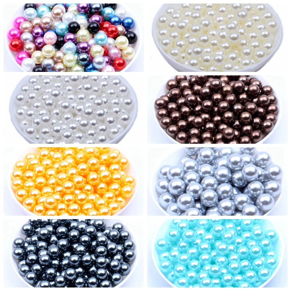 

3mm 4mm 5mm 6mm 8mm 10mm 12mm non-porous ABS imitation pearls round imitation plastic pearls for needlework and jewelry making