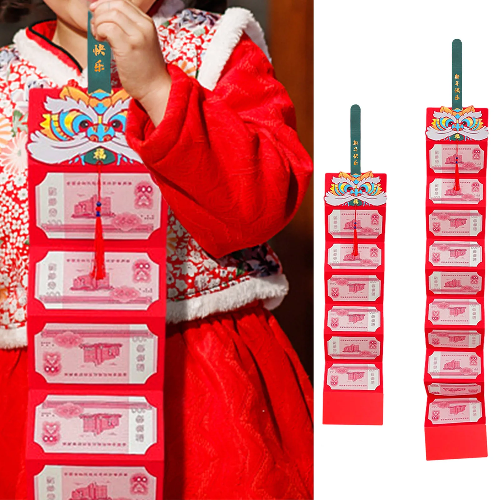 

Red Envelopes Chinese 2022 Year Of Tiger 2022 Lucky Money Lunar New Year Lucky Money 6/10 Card Slot Red Packet Party Supplies