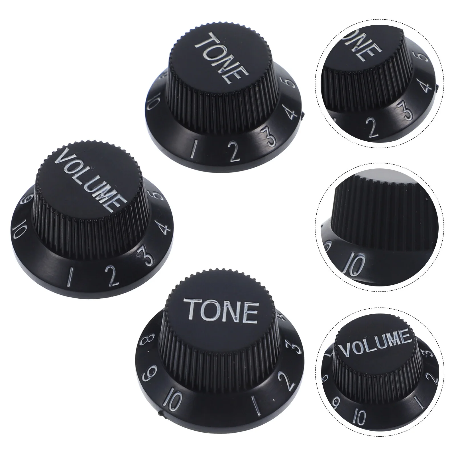 

Accessories Volume Tone Knobs Electric Guitar Control Caps Black Sound Turn Replacement Buttons