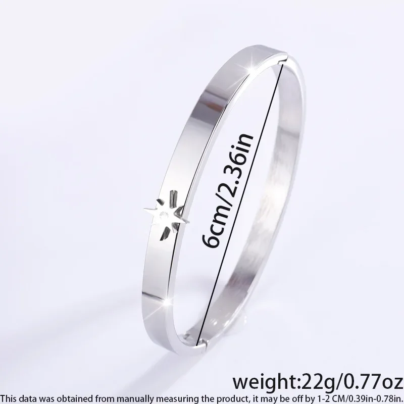 Браслет из нержавеющей стали титановой с одной восьмиугольной звездой