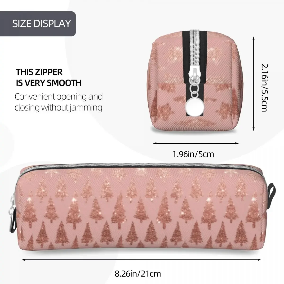 Элегантный квадратный карандаш цвета розового золота с металлическим блеском