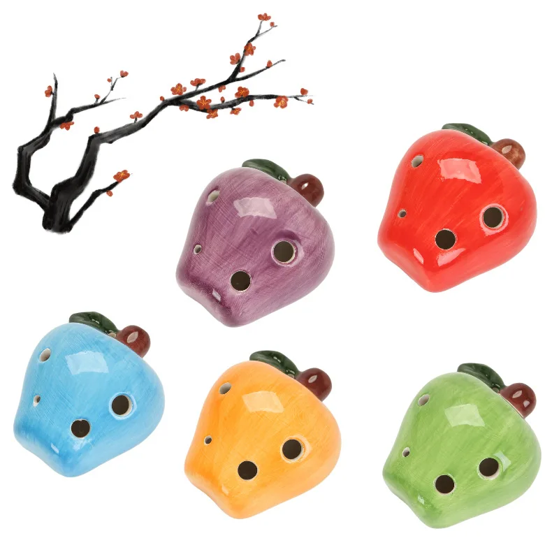 

Ceramic Ocarina Eco-friendly Orff Instruments Easy To Play Cute Apple Carrot Hippo Shark Shaped Pottery Flute For Kids Beginner
