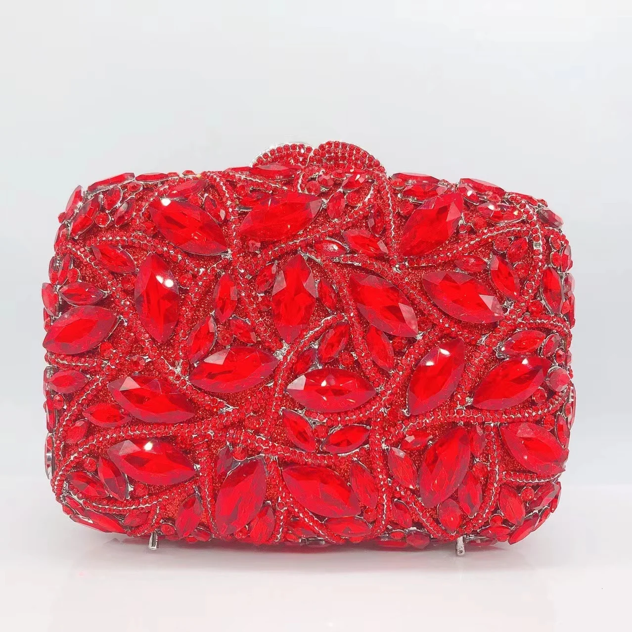 

Красный большой свадебный кошелек, клатч с кристаллами для женщин, роскошные дизайнерские вечерние клатчи с драгоценным камнем, кошелек-мессенджер