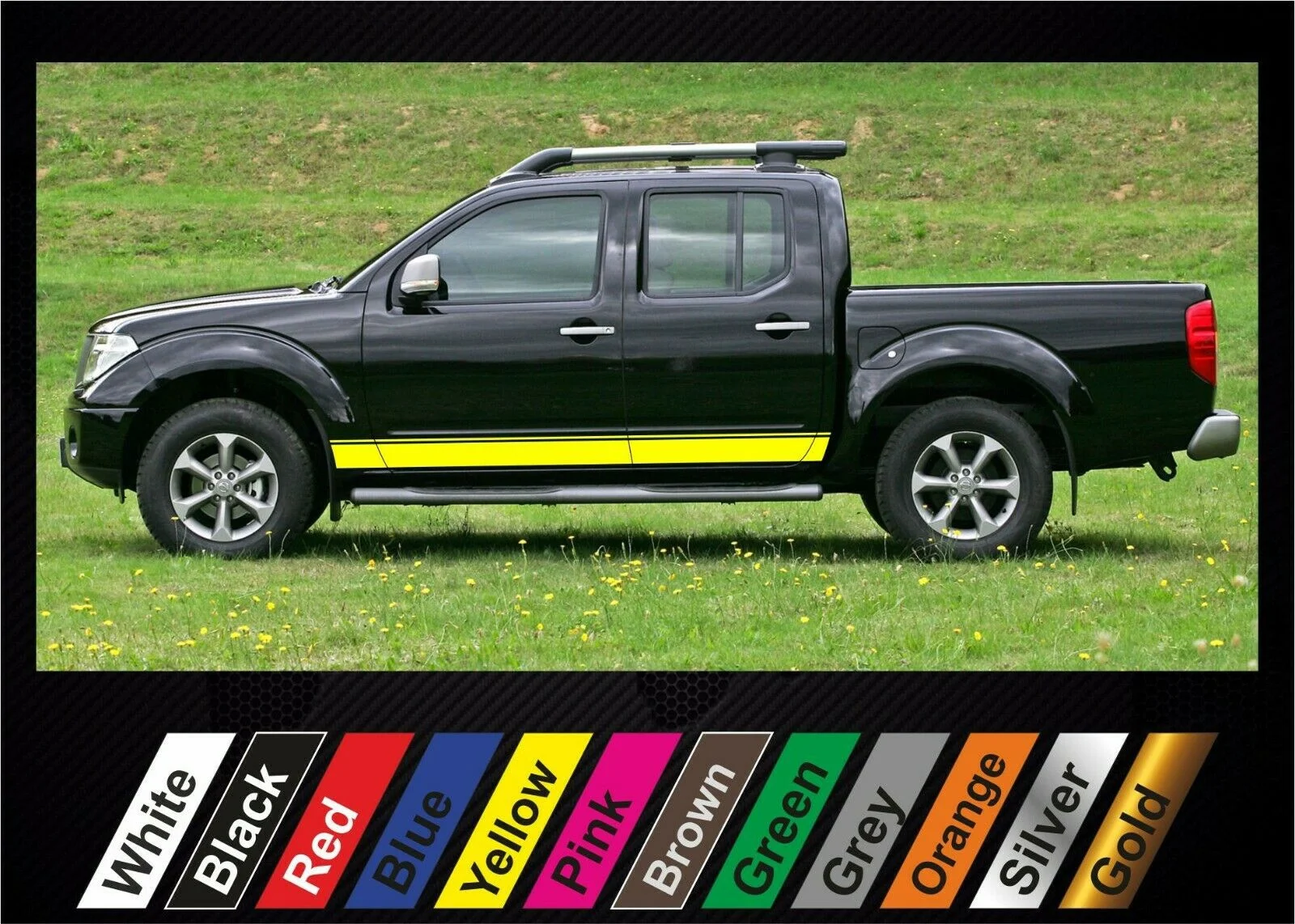 

For x2 stickers Nissan Navara graphics side stripe decal sticker #20