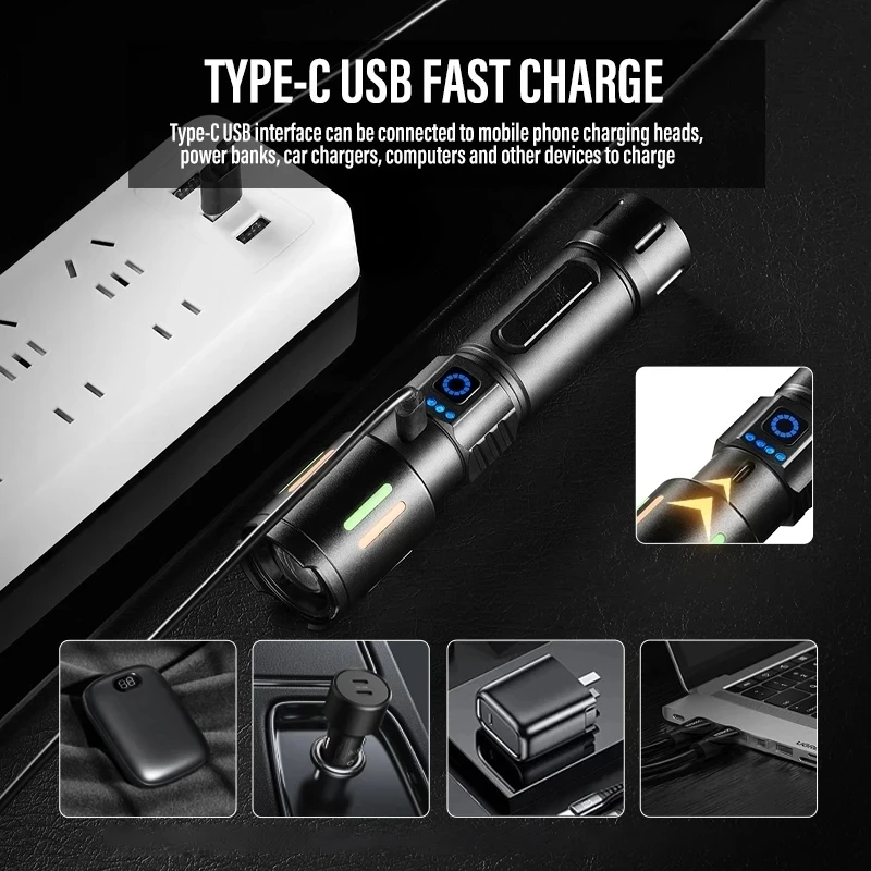 Самый мощный фонарик аккумуляторный GT10 фонарики большой мощности