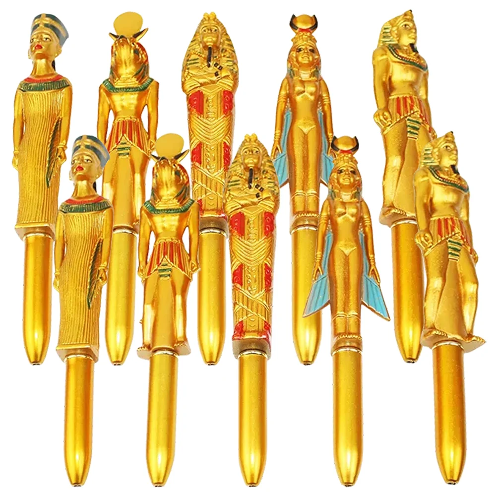 

Шариковая ручка Фараона, 10 шт., чернильные ручки, Забавный сувенир для письма, пластиковая креативная офисная и студенческая ручка