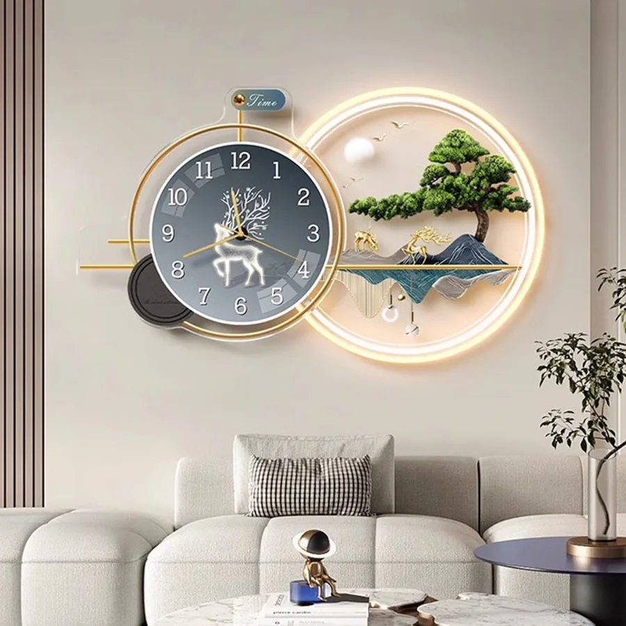 

Elegant Living Room Wall Clock Pieces Quartz Round Home Wall Clock Decoration Gift Art Hands Number Colorful Reloj Home Decor