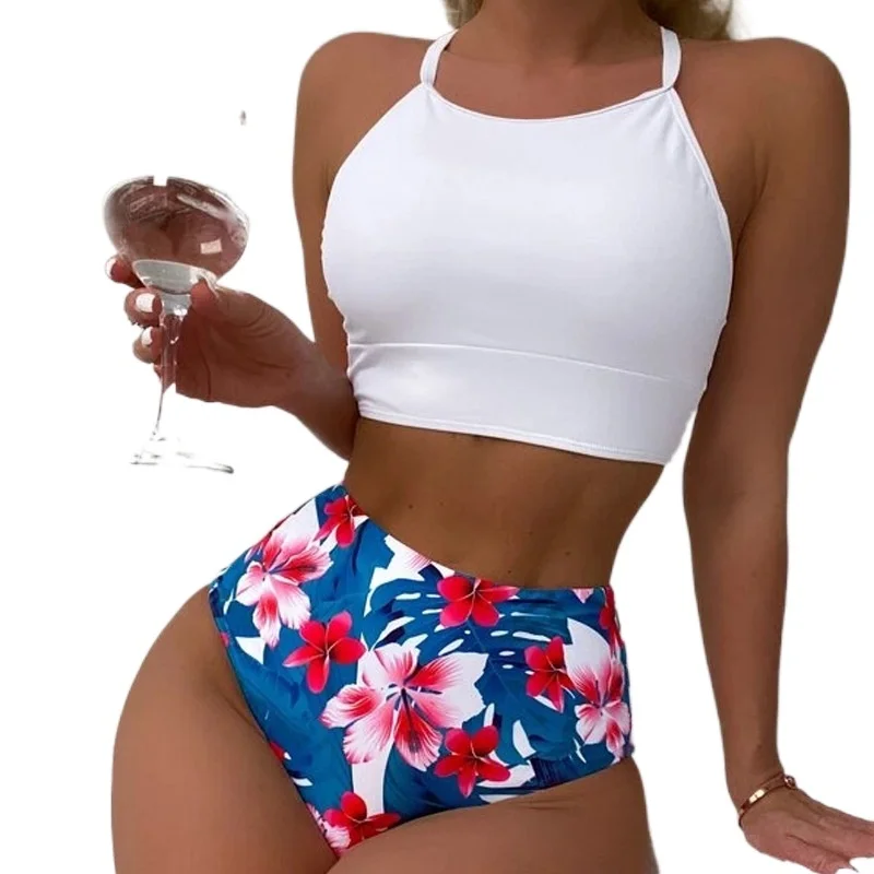 

2022 new fashion print black and white sexy bikini swimsuit swiming suit women