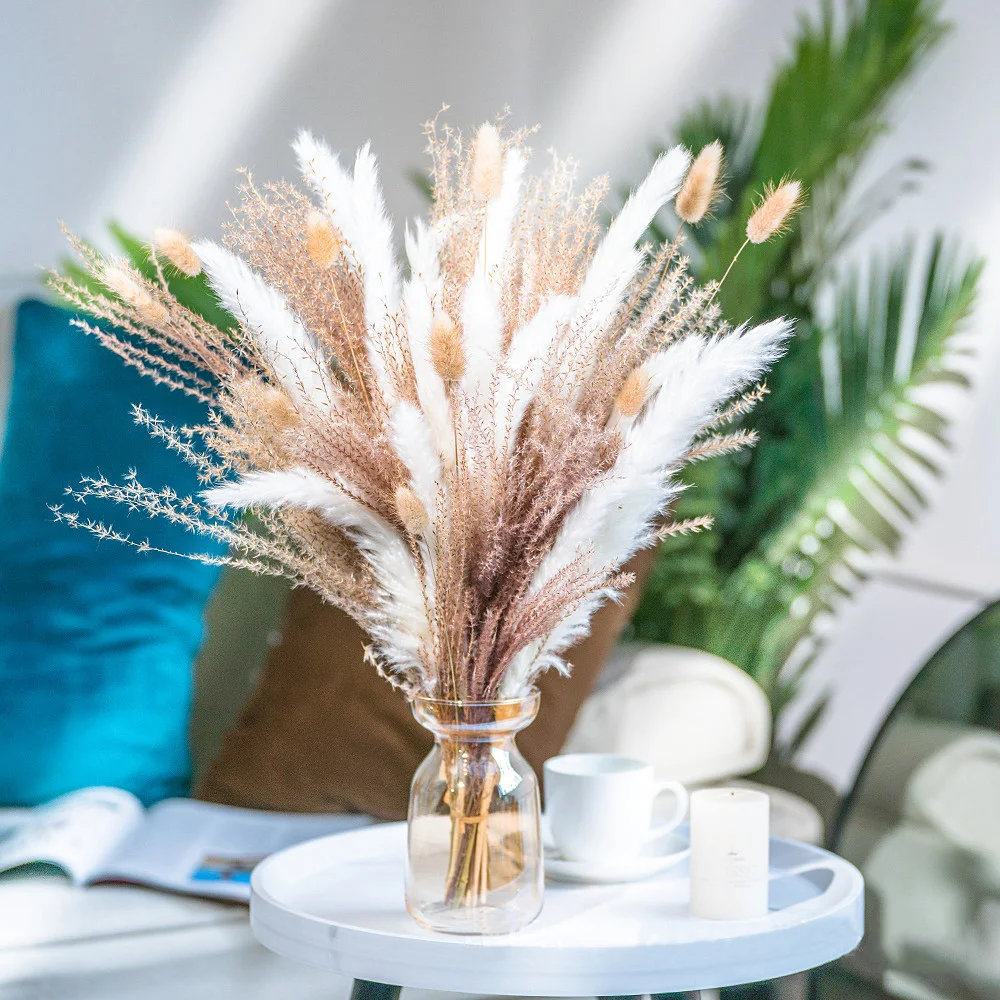 

60PCS Multi-style White Small Reed Combination Dried Flower Reed Diffuser DIY Home Decoration Ornaments Handicraft Accessories