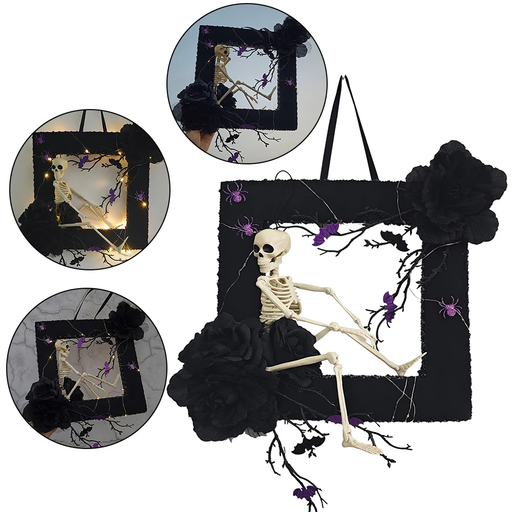 Хэллоуин Многофункциональный Страшный Череп Венок Украшение Двери Жуткий