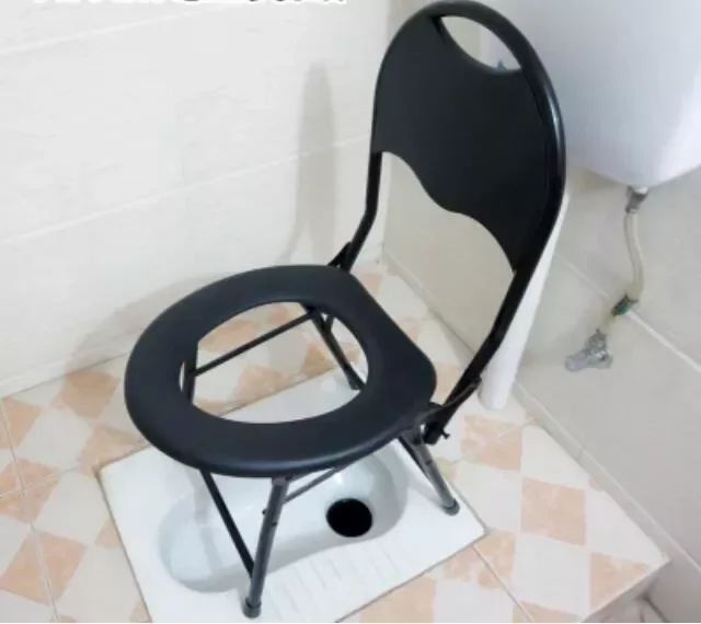 

38cm Seat height Folding Commode chair pregnant woman Bath chair skidproof mobile potty chair for Patient