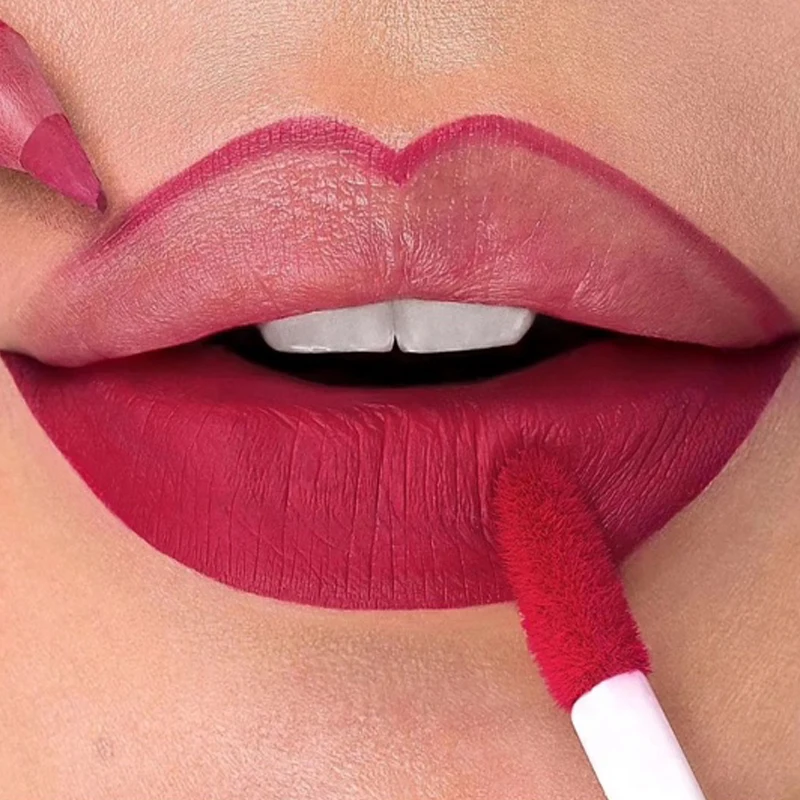 

Nude Brown Lip Liner Lipstick Pencil Waterproof Matte Red Pink Contour Tint Lipstick Lasting Non-stick Cup Lips Makeup Cosmetics