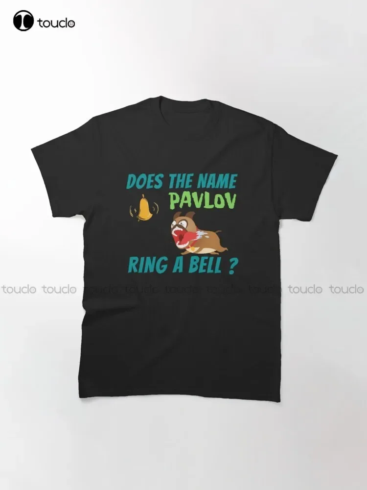 Фото Does The Name Pavlov Ring A Bell Dogs Scientist Красочная трендовая футболка Забавные футболки Мужские и женские рубашки Дышащая хлопковая футболка №3