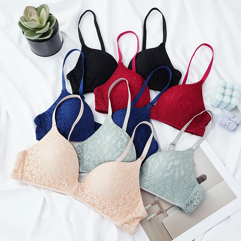

Sexy Lace Wireless Bras for Women Lingerie A B Cup Bra Comfort Backless Sleep Tops Thin Underwear French Bralette New Lingerie