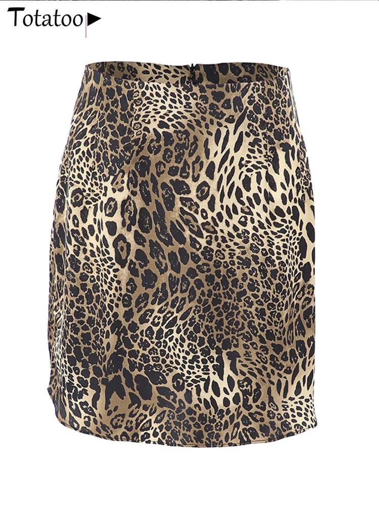 Мини-юбка с леопардовым принтом Totatoop для женщин лето 2024 облегающая юбка высокой
