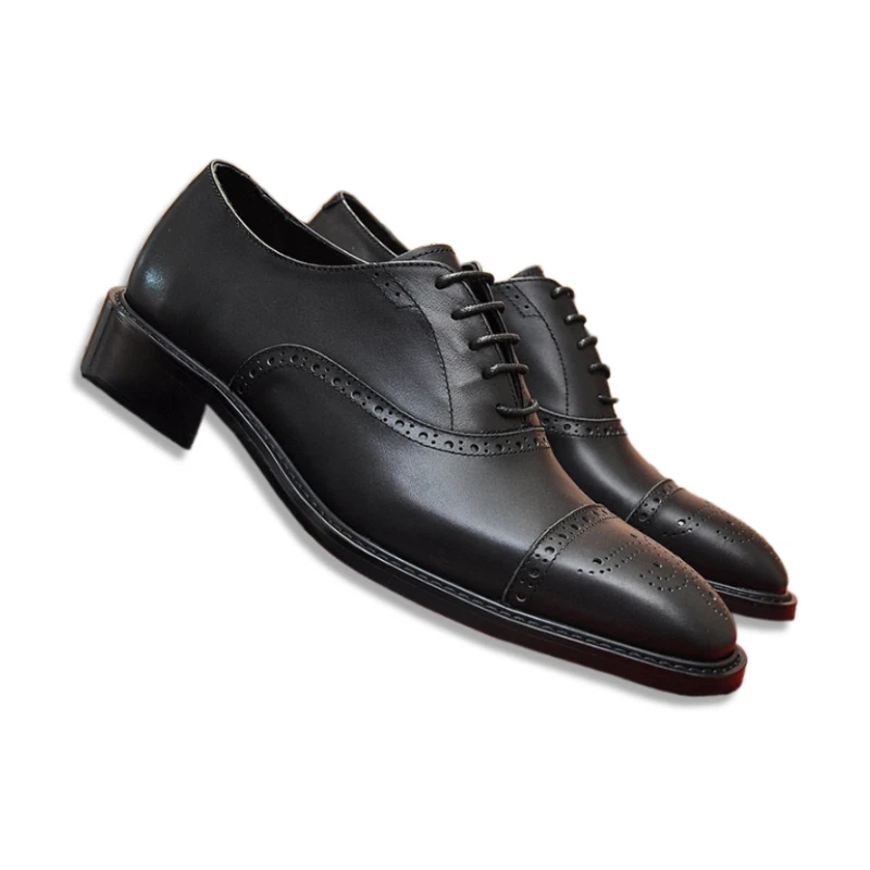 

Eioupi New Arrival Classic Real Full Grain Leather Cowhide Lining Men's Business Black Dress Shoes