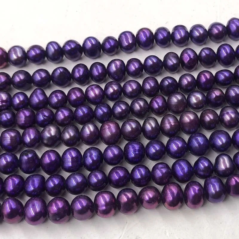 

ELEISPL Wholesale 8 Strands Violet Cultured Freshwater Loose Pearls Strings 6-7mm #22010331-７