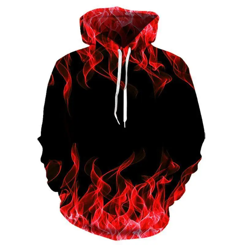 

New Colorful Flame Hoodie 3D Sweatshirt Men's/women's Hooded Autumn Winter Coat 2023 Men's Funny Jacket Black Hoodie
