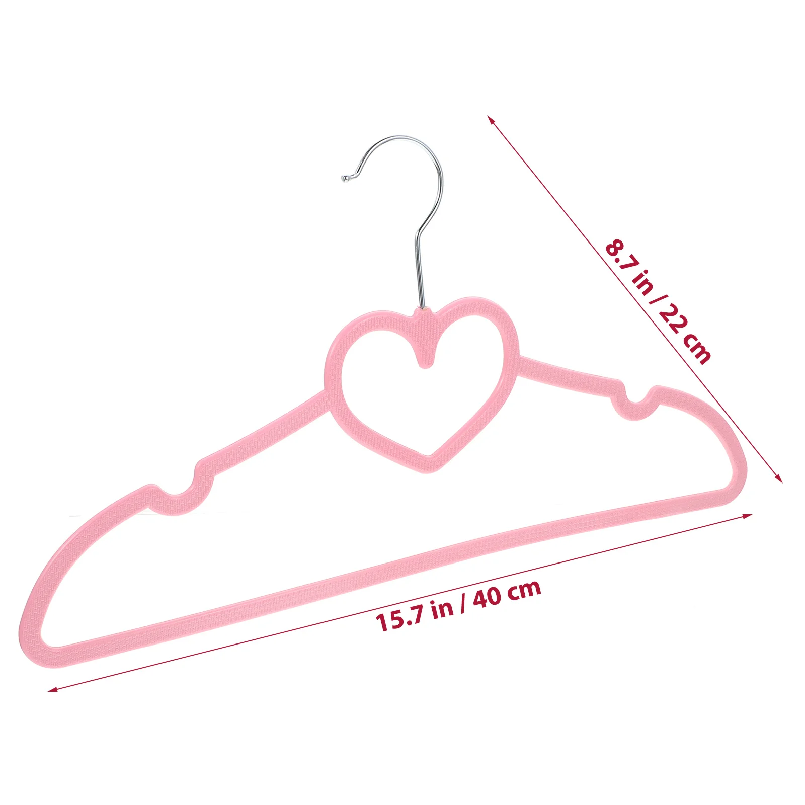 

15pcs Clothing Notched Hanger Heart Pattern for Everyday Standard Use ( )