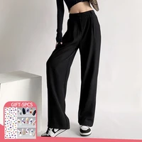 casual straight pants for women loose high waist streetwear bottoms work pants suit spring summer 2022 new office lady trousers