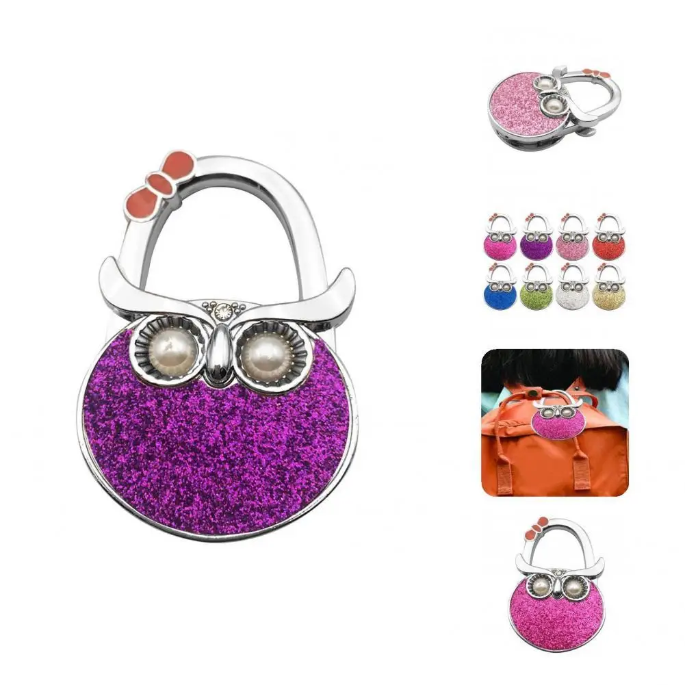 

Table Hook Pretty Owl Shape Wide Usage Strong Strength Foldable Handbag Hanger for Office Handbag Hanger Bag Hook