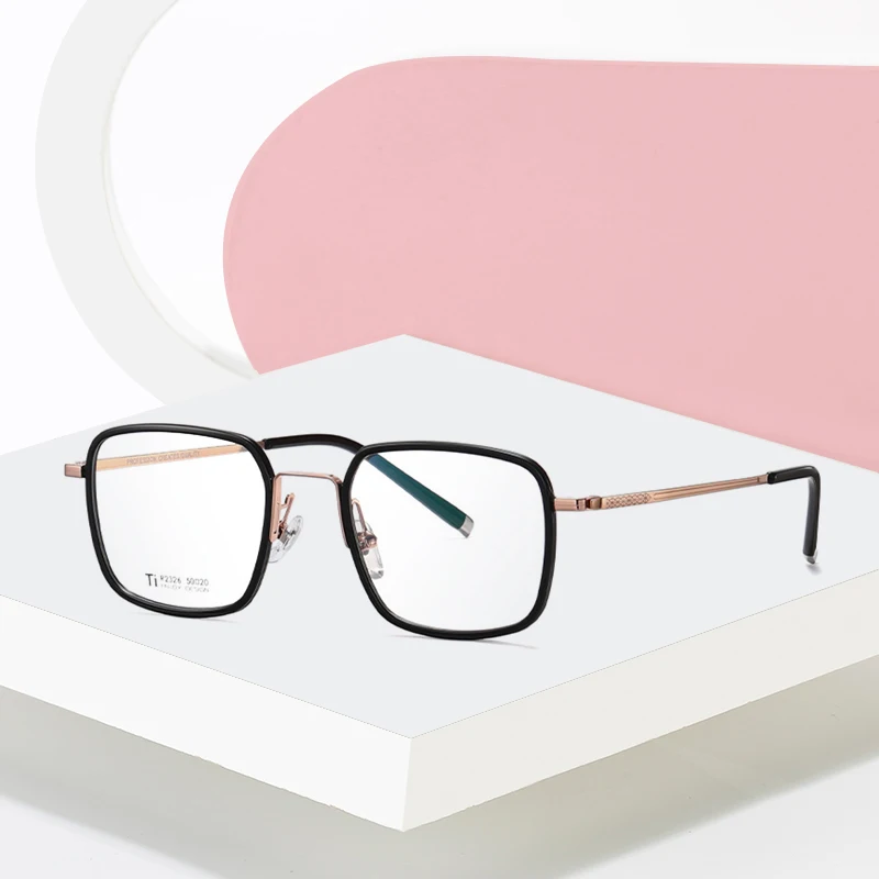 

Оправа для очков титановая женская с полным ободком, рецептурные вакуумные оптические аксессуары с гальваническим покрытием IP