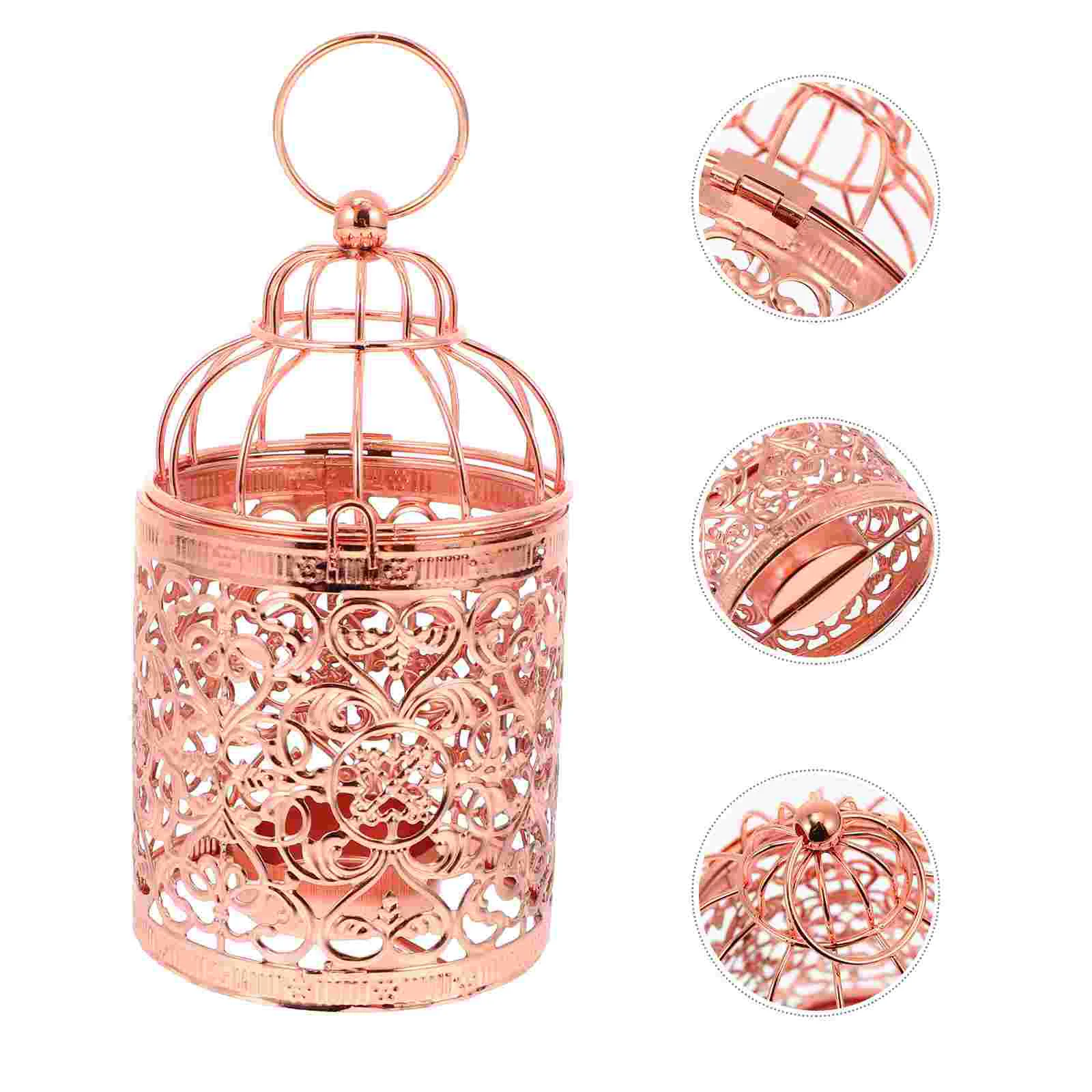 

Holder Cage Gold Weddingdecor Bird Candlestick Lanterns Tealight Bulk Birdcage Decoration Creative Rose Lantern Plated