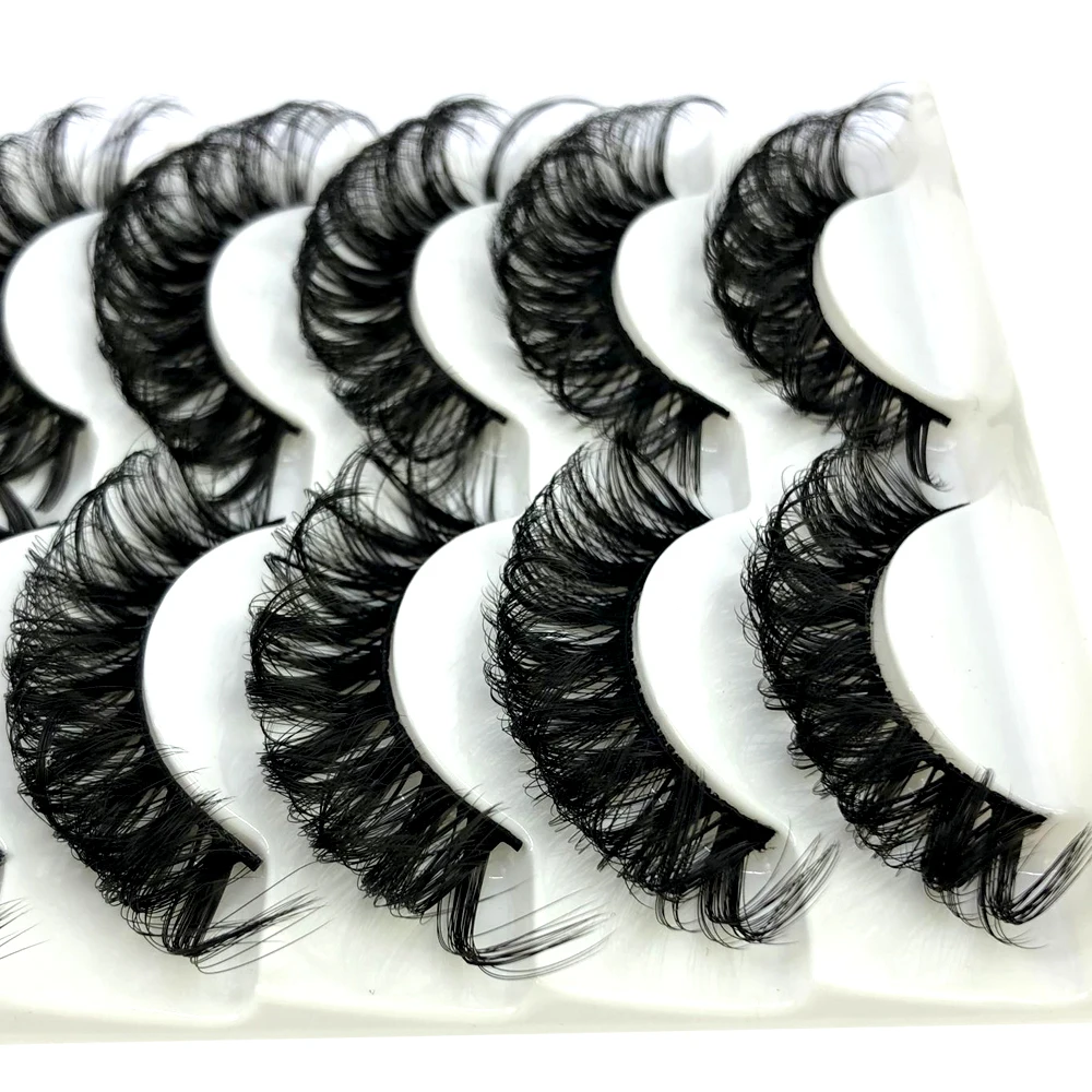 

2022 New 10pairs DD Curl Lashes extensions 10-23mm 3D Mink Eyelashes Lashes Reusable Fluffy False Russian volumes Mink Lashes