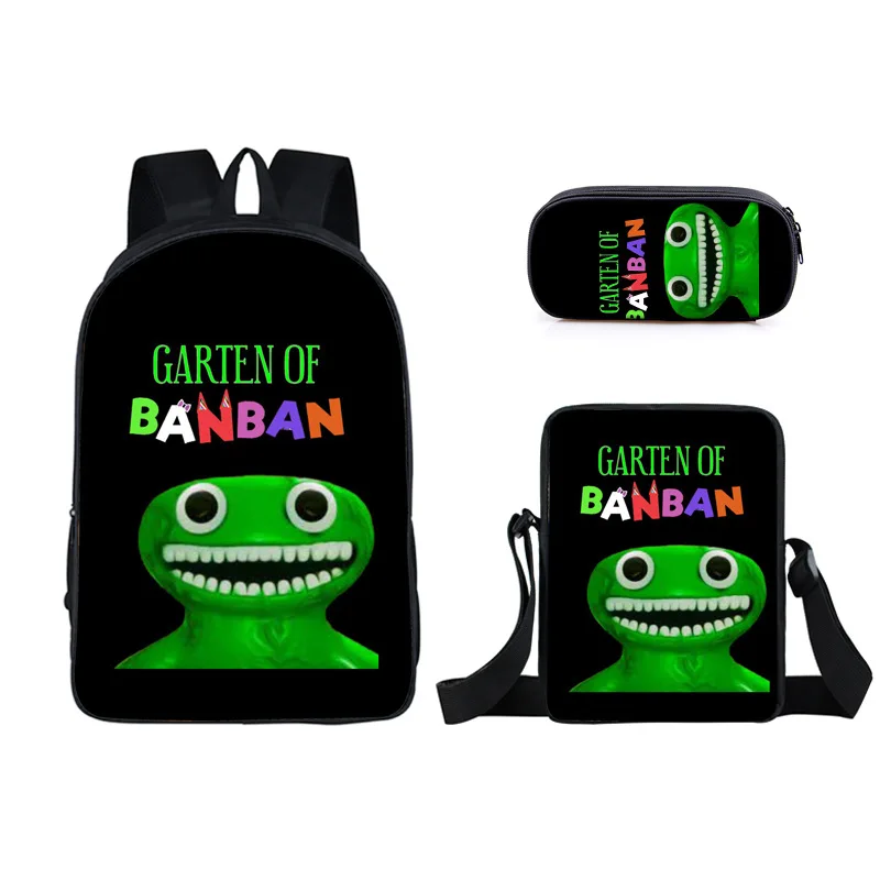 Three -piece Garten of Banban Banban Backpack Schoolbag Gard