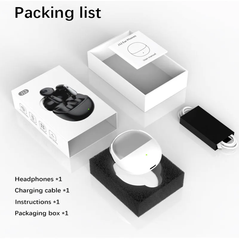 Новые TWS J12 BT наушники с сенсорным управлением беспроводные стерео музыка Спорт