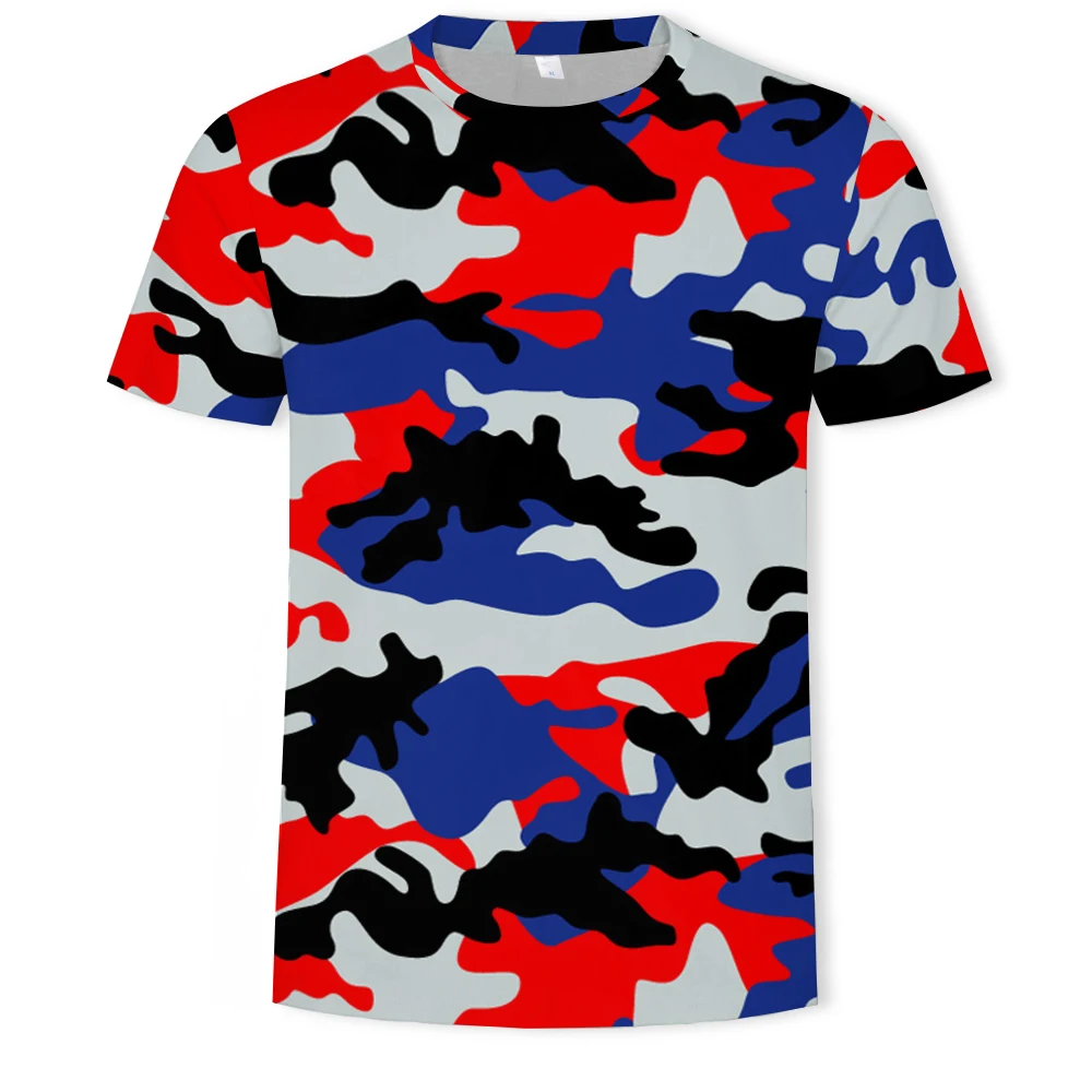 

New Camouflage Clothes Leisure Men's and Women's T-Shirts Casual 3D Print Hip Hop Harajuku Personality Round Neck Short Sleeve