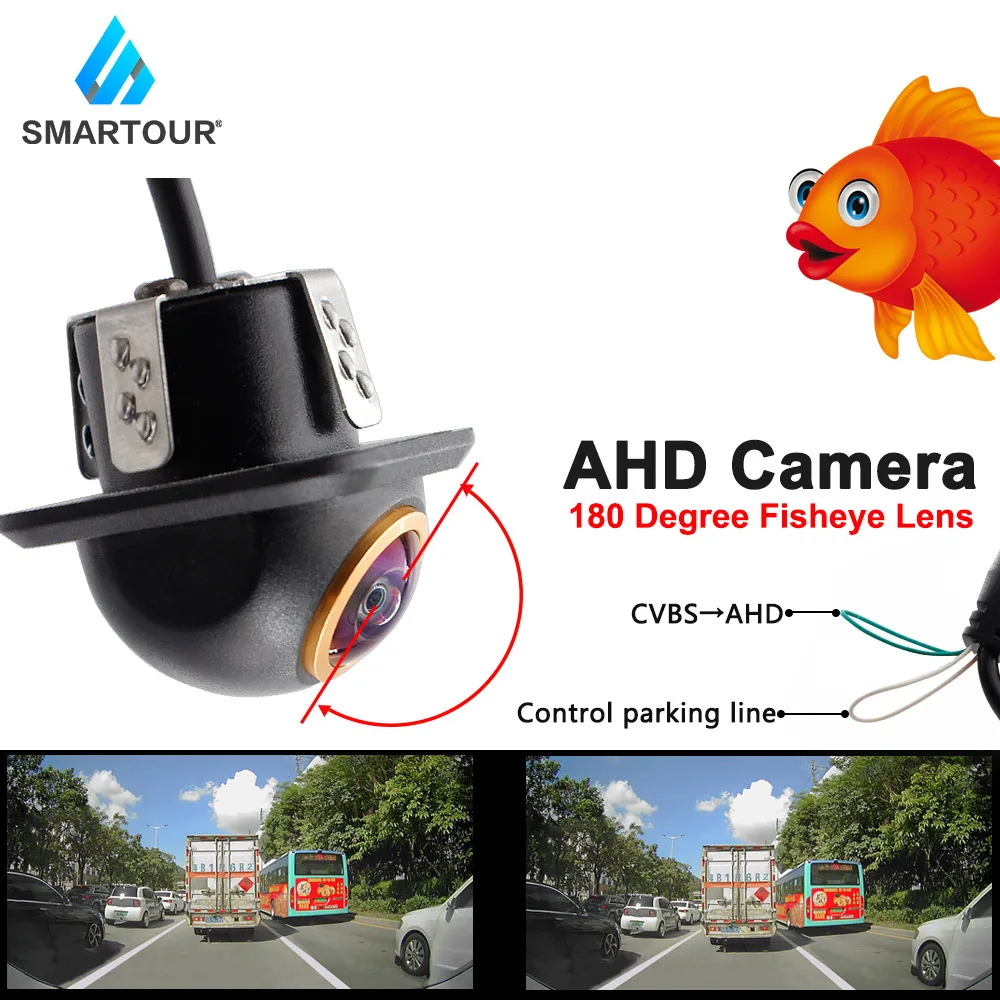 

Автомобильная камера заднего вида, 180 градусов, AHD CCD, объектив «рыбий глаз»